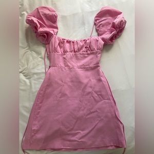 Zara “Linen Blend Short Dress” in pink!